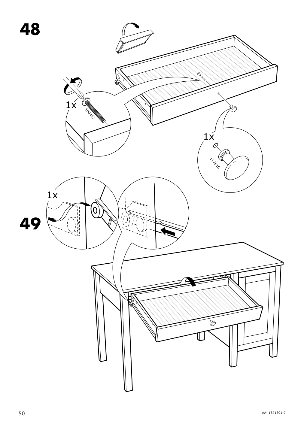 Assembly instructions for IKEA Hemnes desk black brown | Page 50 - IKEA HEMNES desk 403.397.92