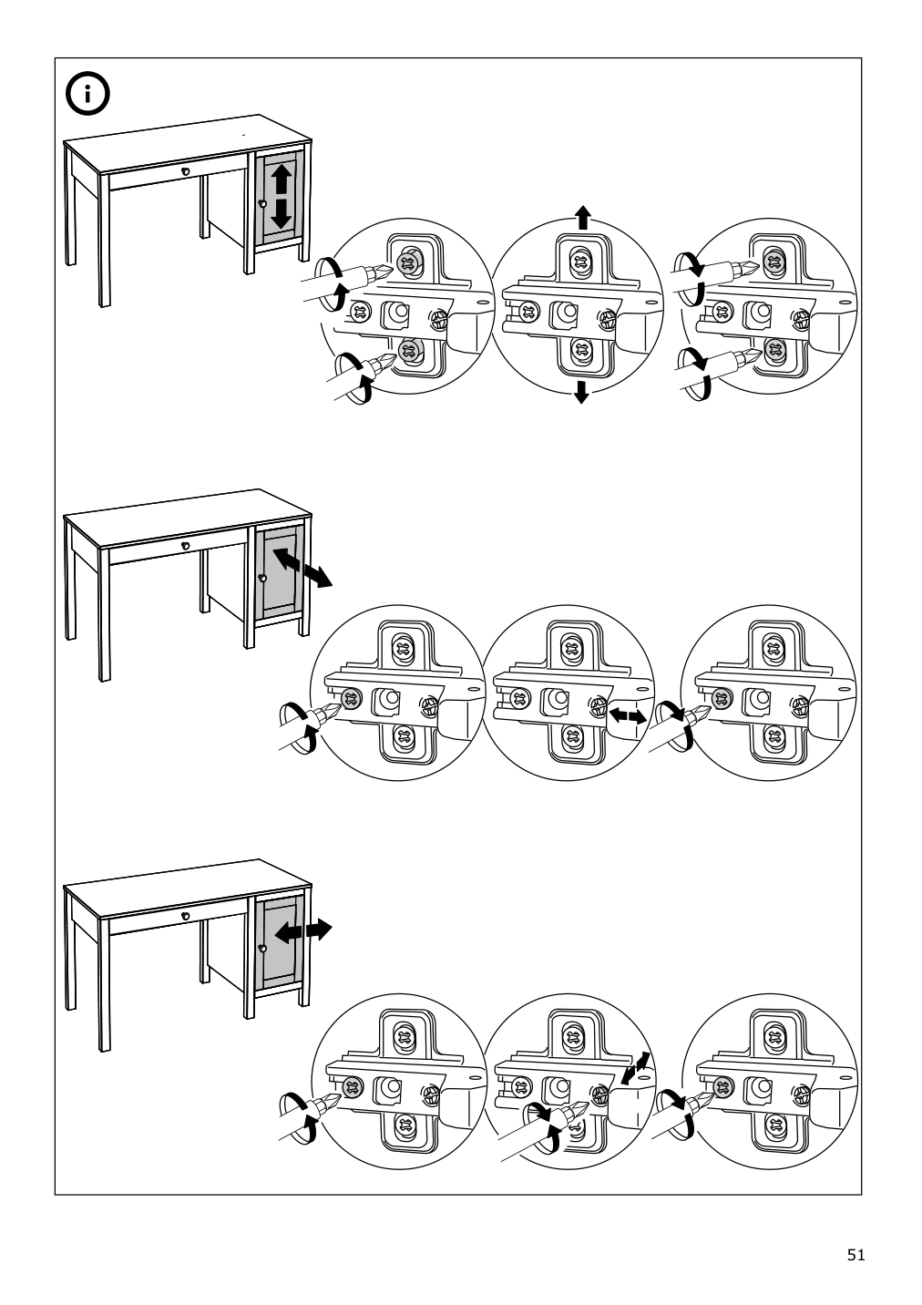 Assembly instructions for IKEA Hemnes desk black brown | Page 51 - IKEA HEMNES desk 403.397.92