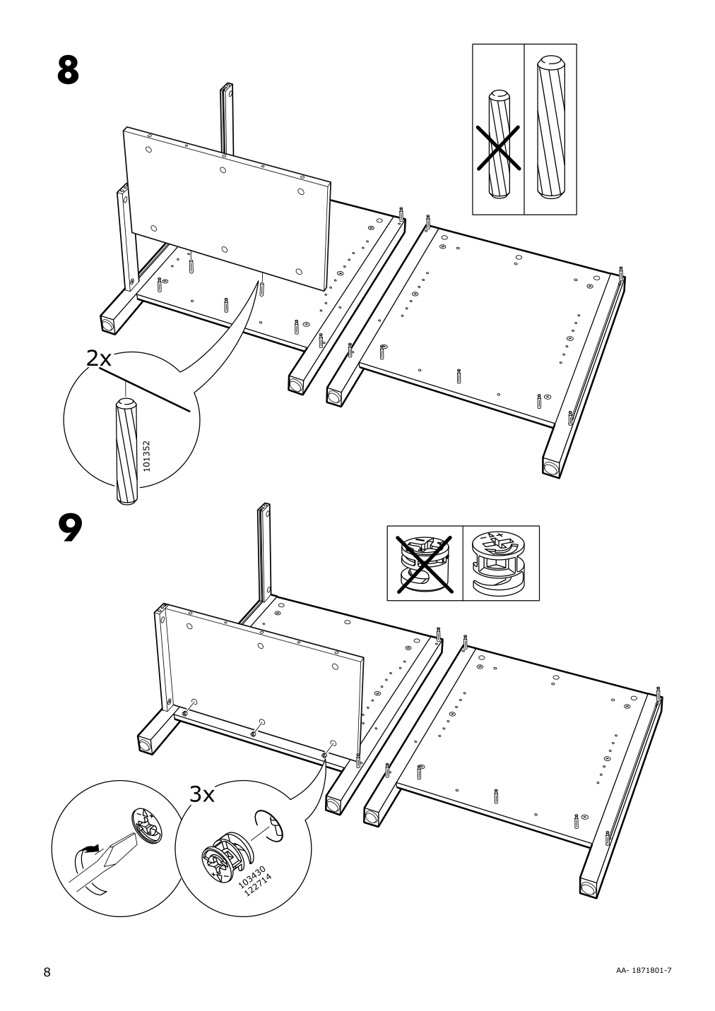 Assembly instructions for IKEA Hemnes desk black brown | Page 8 - IKEA HEMNES desk 403.397.92