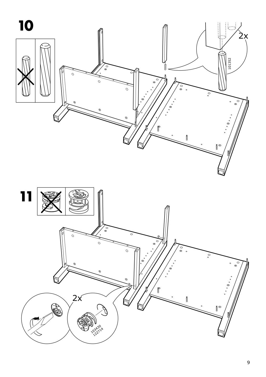 Assembly instructions for IKEA Hemnes desk black brown | Page 9 - IKEA HEMNES desk 403.397.92