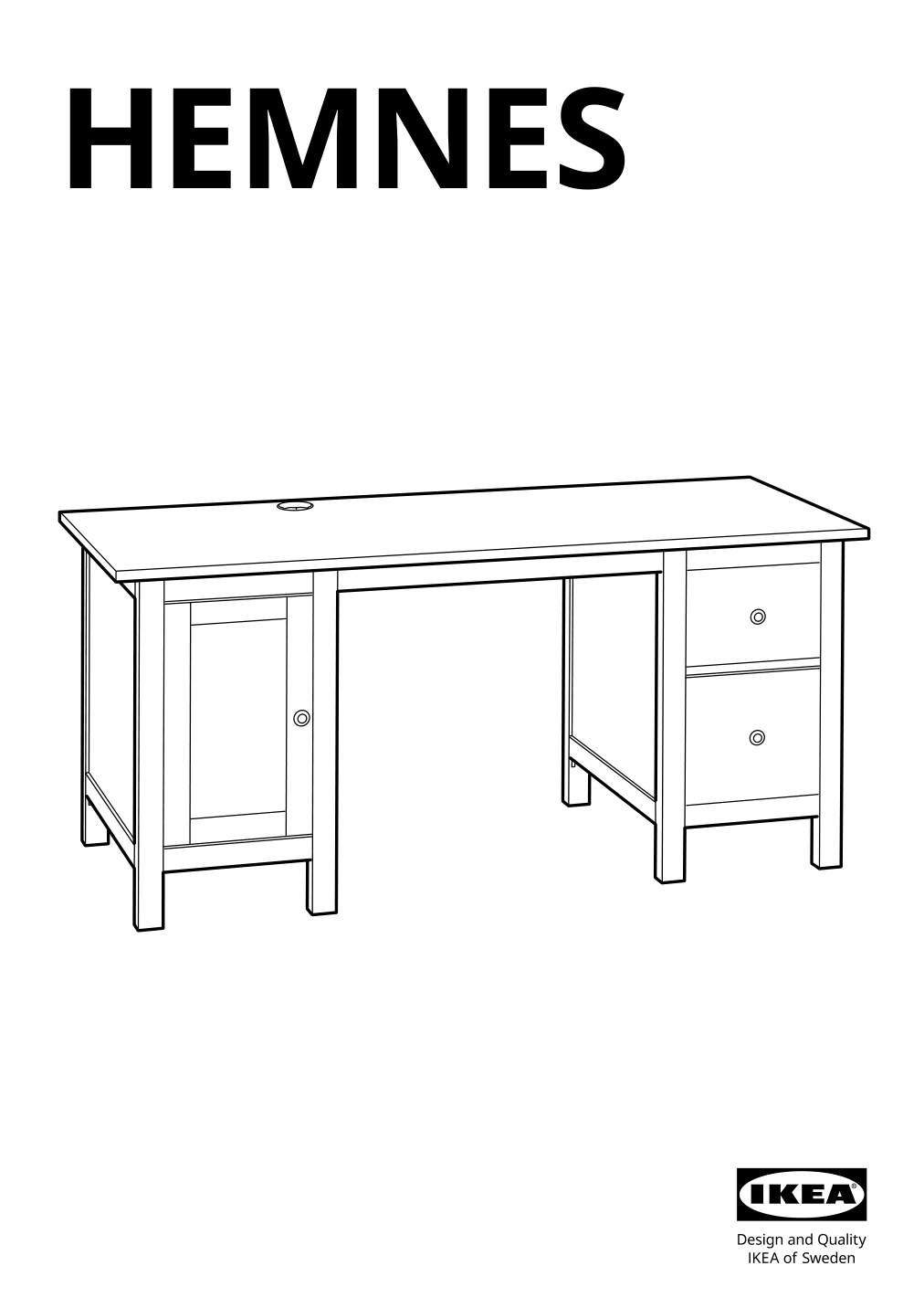 Assembly instructions for IKEA Hemnes desk white stain light brown | Page 1 - IKEA HEMNES desk 205.350.44