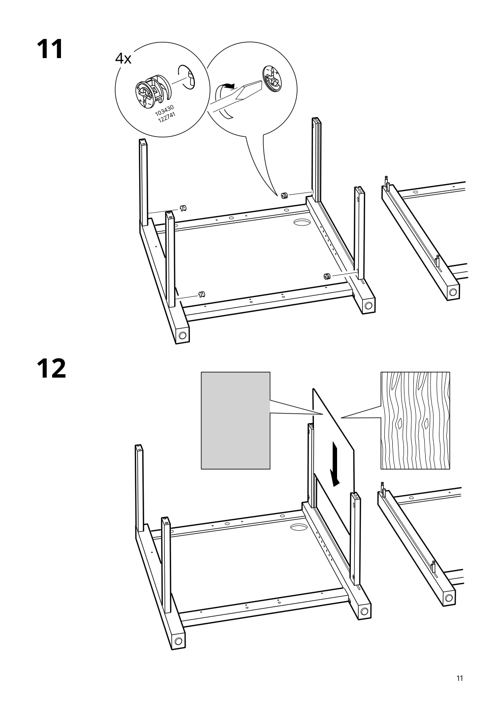 Assembly instructions for IKEA Hemnes desk white stain light brown | Page 11 - IKEA HEMNES desk 205.350.44