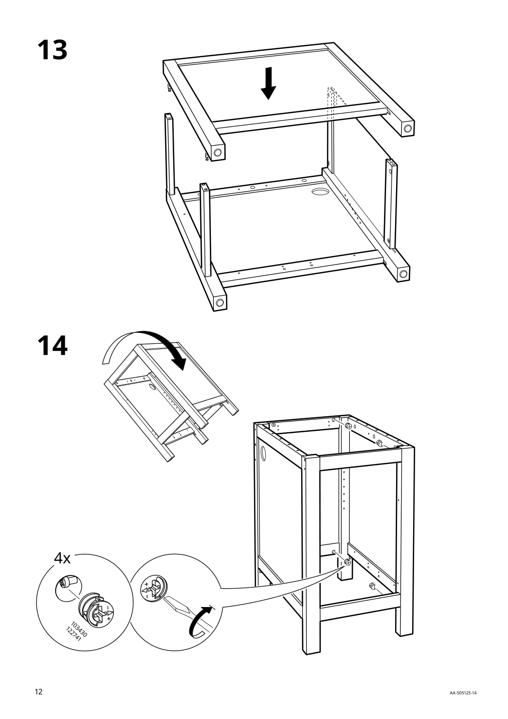 Assembly instructions for IKEA Hemnes desk white stain light brown | Page 12 - IKEA HEMNES desk 205.350.44