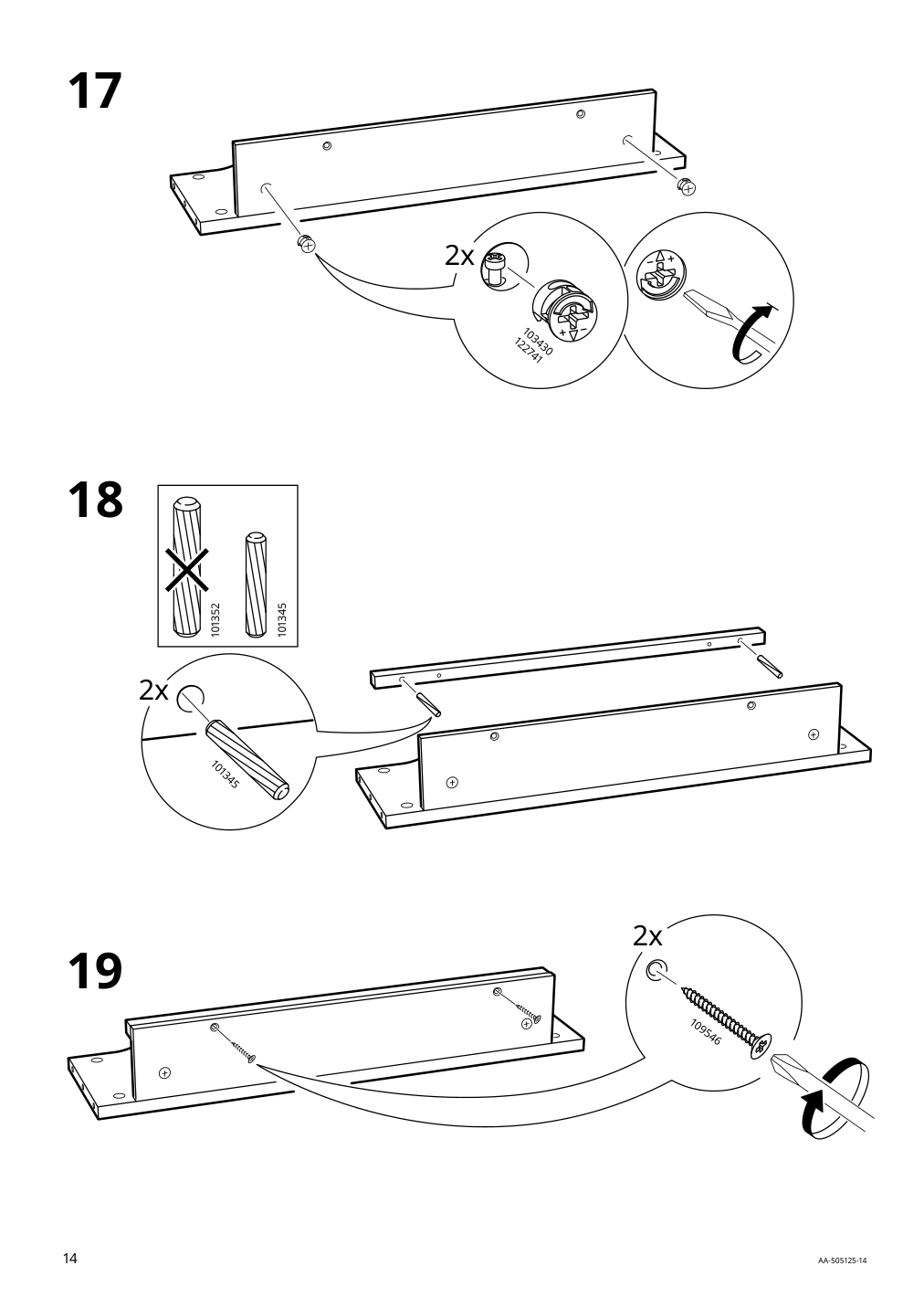 Assembly instructions for IKEA Hemnes desk white stain light brown | Page 14 - IKEA HEMNES desk 205.350.44