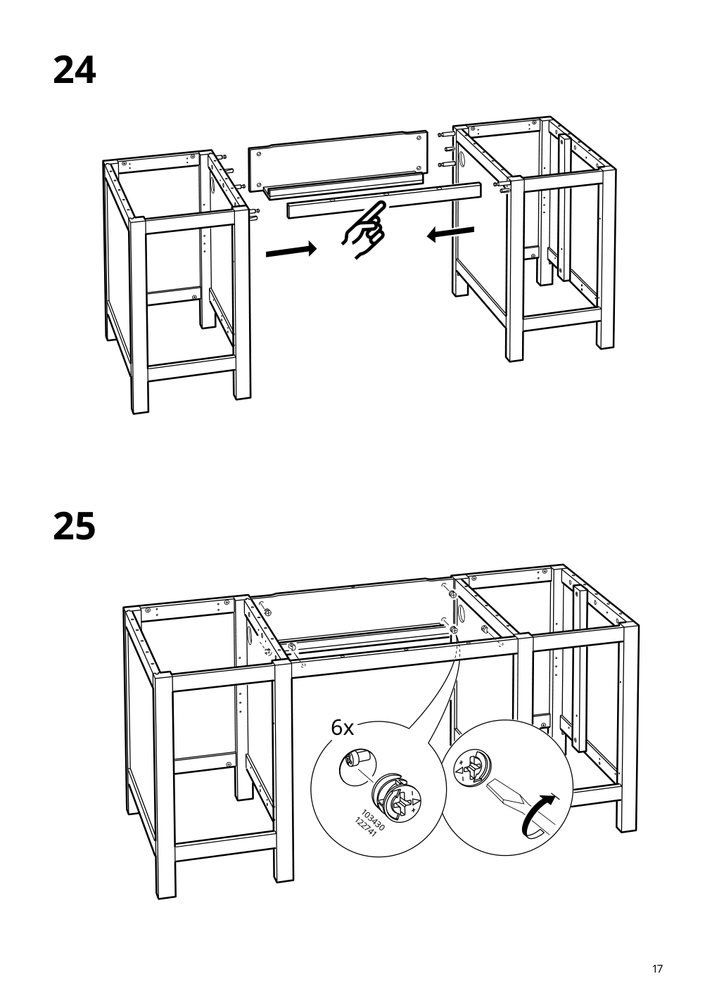 Assembly instructions for IKEA Hemnes desk white stain light brown | Page 17 - IKEA HEMNES desk 205.350.44