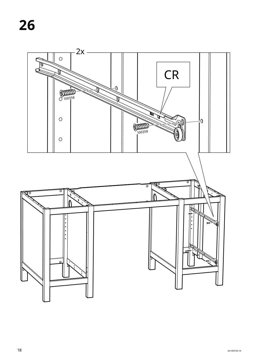 Assembly instructions for IKEA Hemnes desk white stain light brown | Page 18 - IKEA HEMNES desk 205.350.44