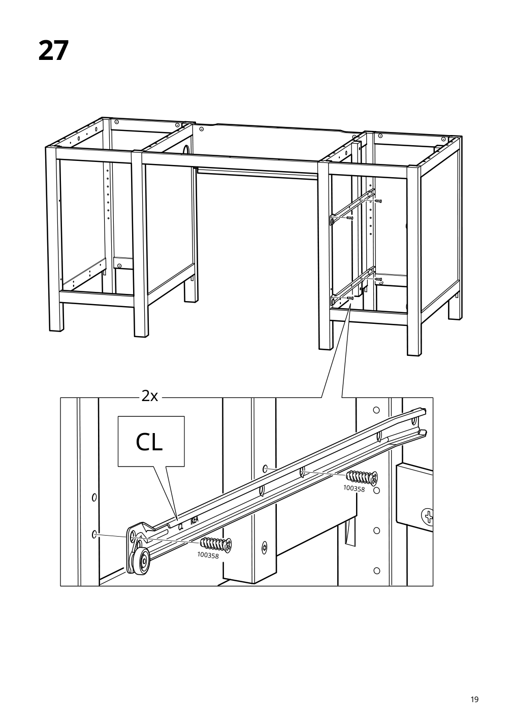 Assembly instructions for IKEA Hemnes desk white stain light brown | Page 19 - IKEA HEMNES desk 205.350.44