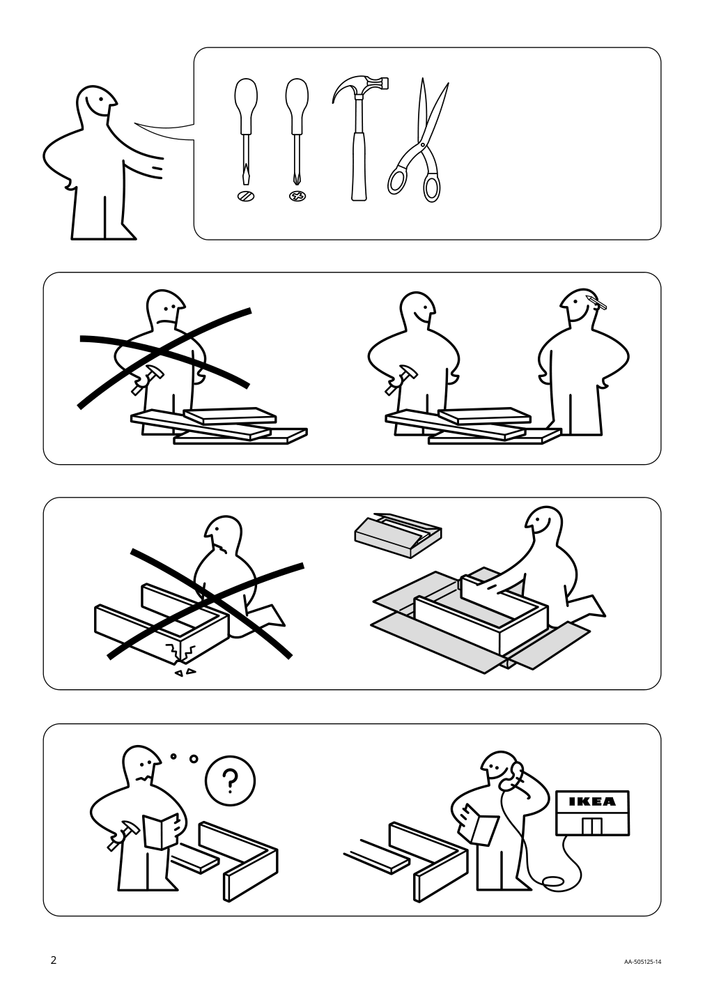 Assembly instructions for IKEA Hemnes desk white stain light brown | Page 2 - IKEA HEMNES desk 205.350.44