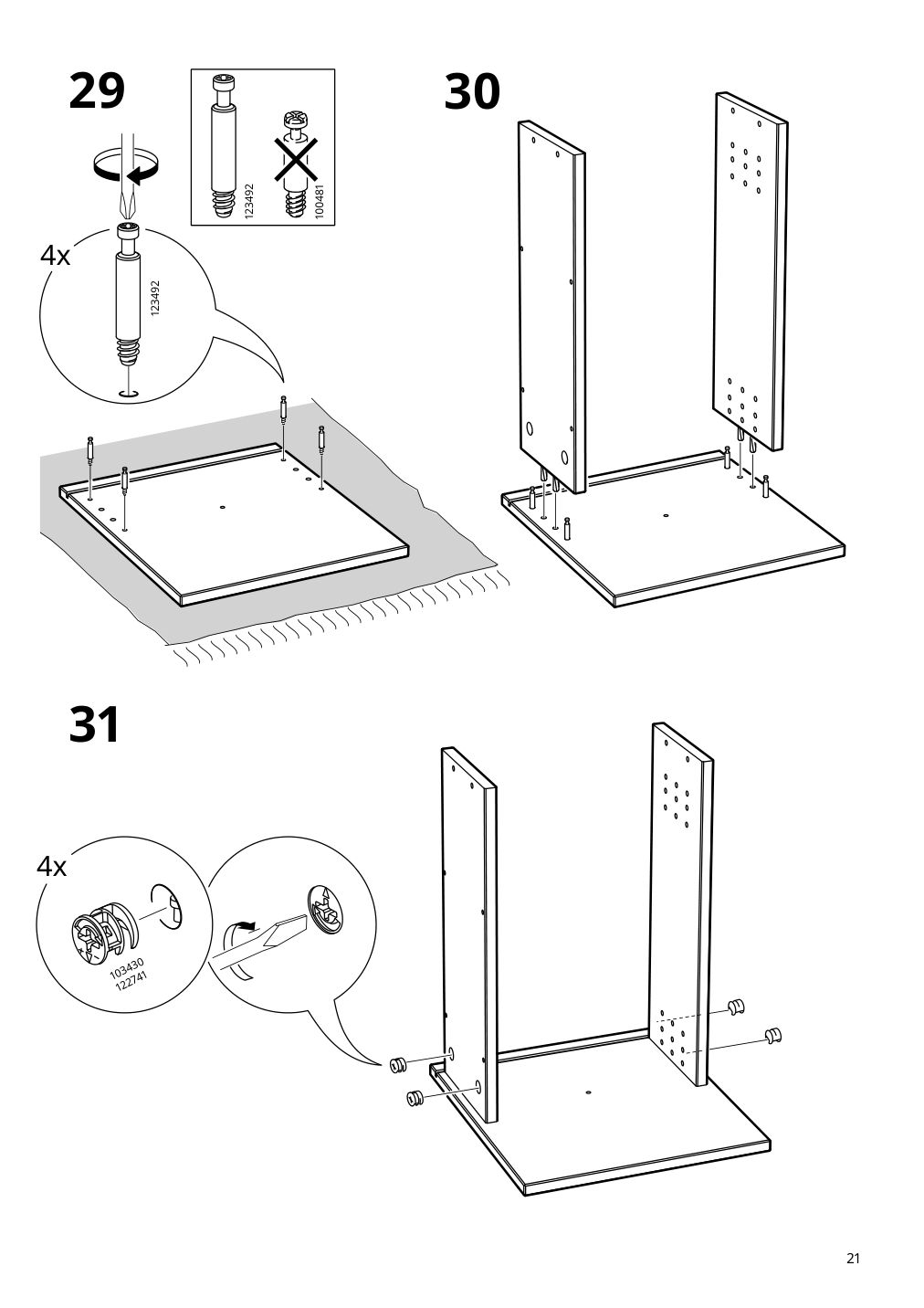 Assembly instructions for IKEA Hemnes desk white stain light brown | Page 21 - IKEA HEMNES desk 205.350.44