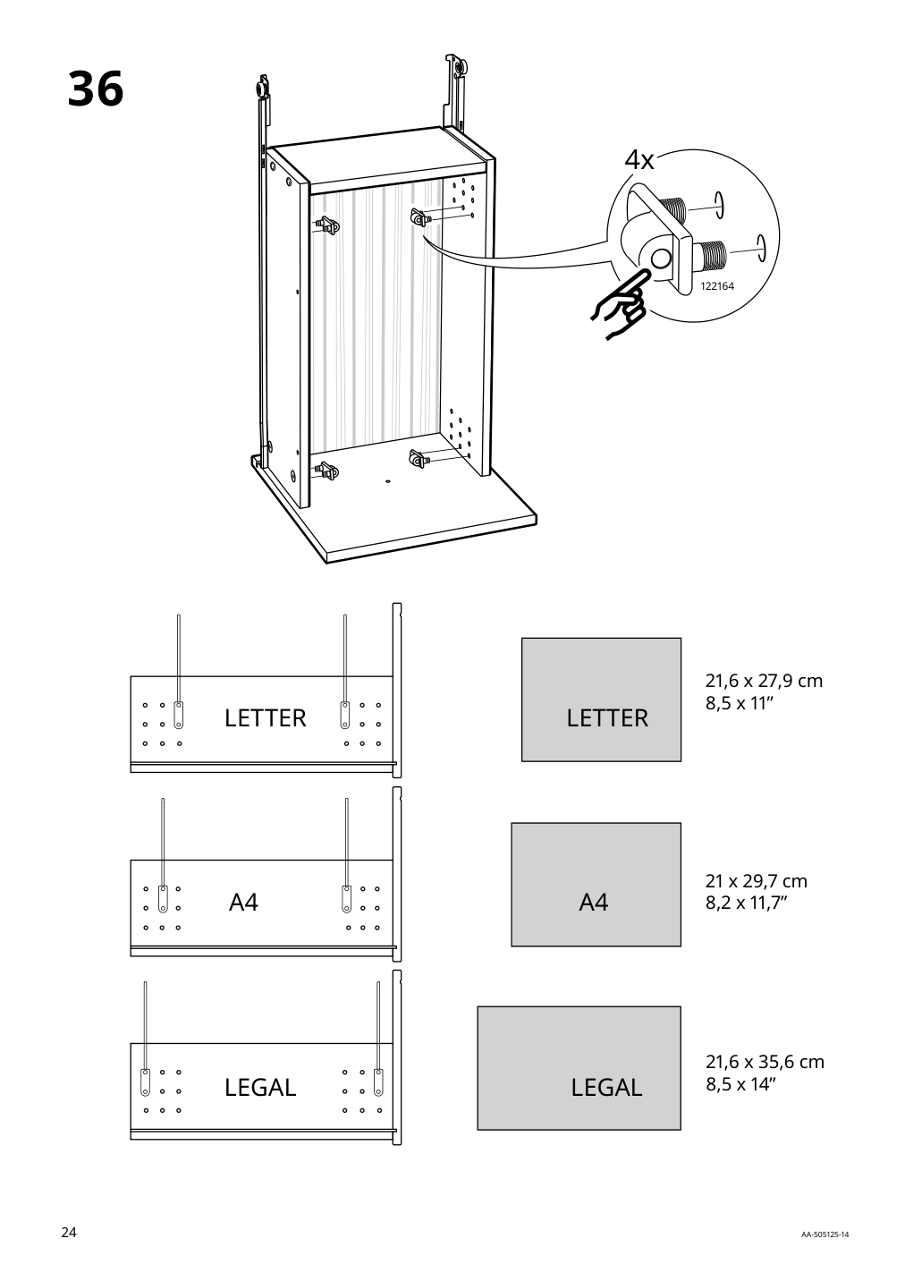 Assembly instructions for IKEA Hemnes desk white stain light brown | Page 24 - IKEA HEMNES desk 205.350.44