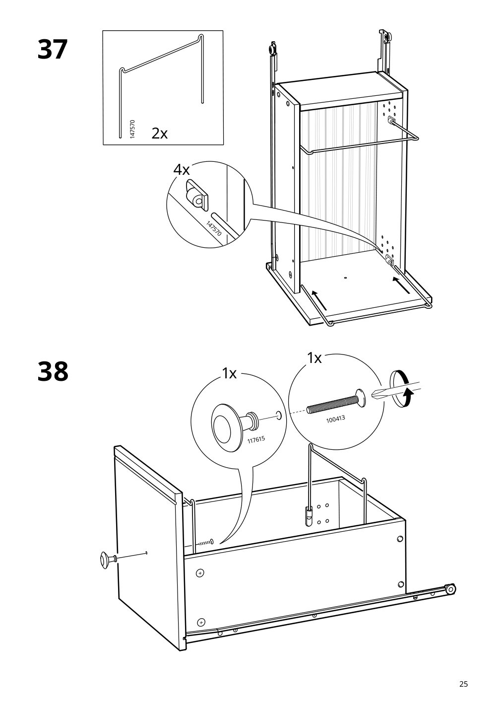 Assembly instructions for IKEA Hemnes desk white stain light brown | Page 25 - IKEA HEMNES desk 205.350.44