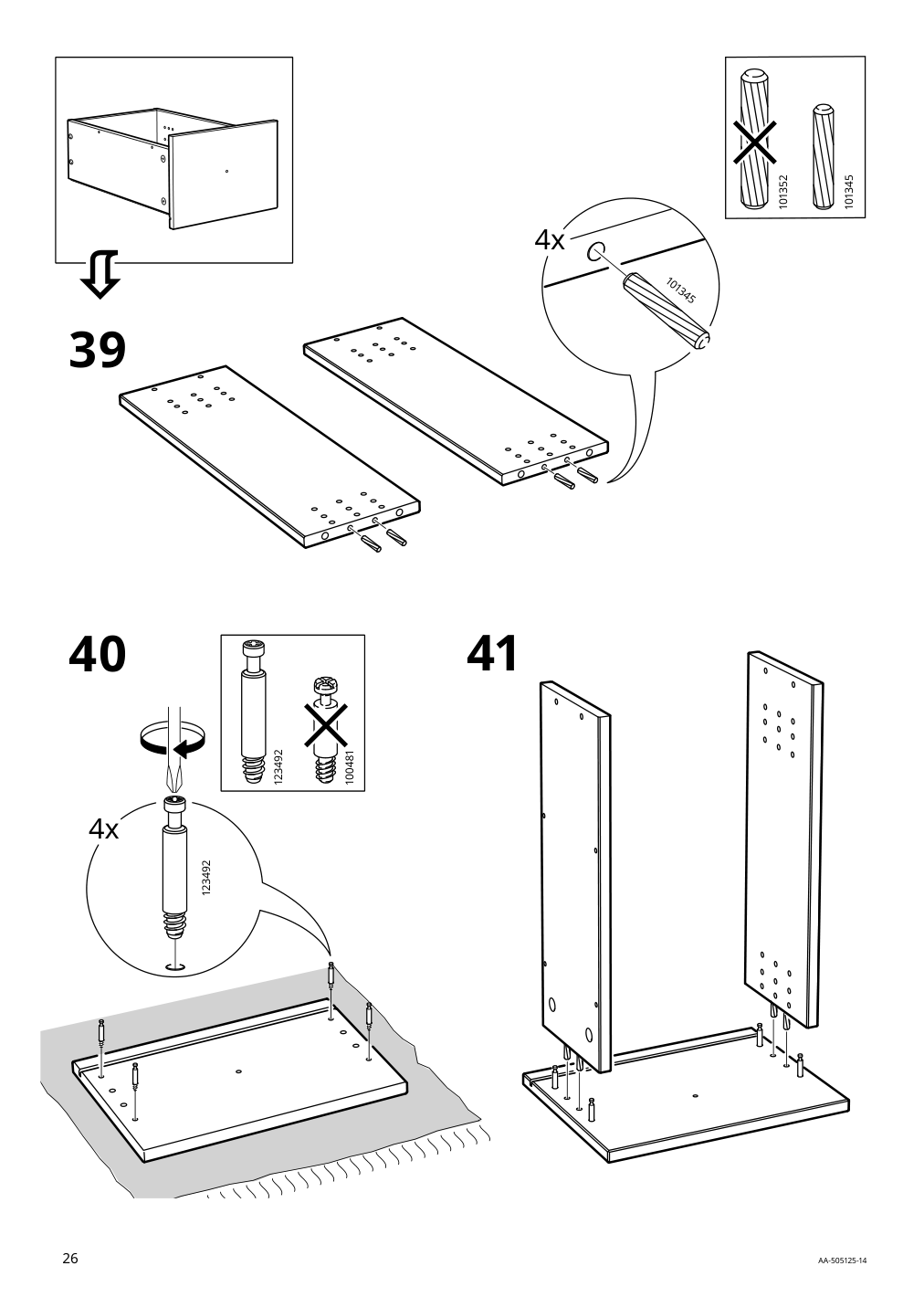 Assembly instructions for IKEA Hemnes desk white stain light brown | Page 26 - IKEA HEMNES desk 205.350.44