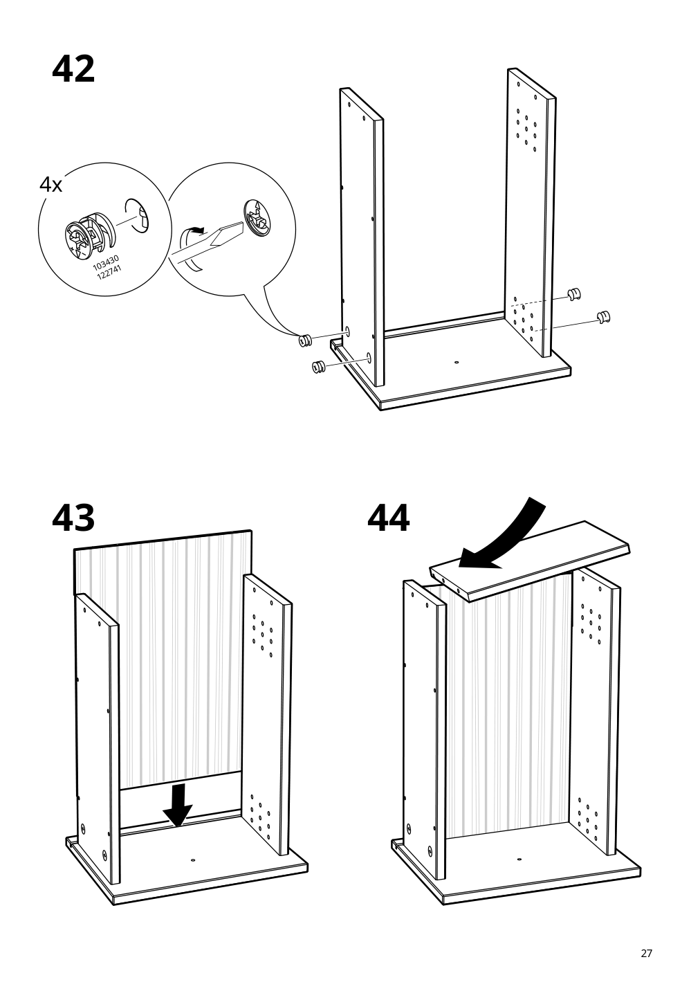 Assembly instructions for IKEA Hemnes desk white stain light brown | Page 27 - IKEA HEMNES desk 205.350.44