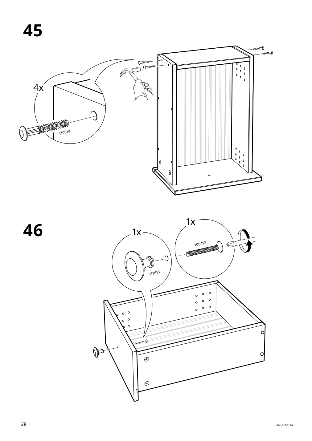 Assembly instructions for IKEA Hemnes desk white stain light brown | Page 28 - IKEA HEMNES desk 205.350.44