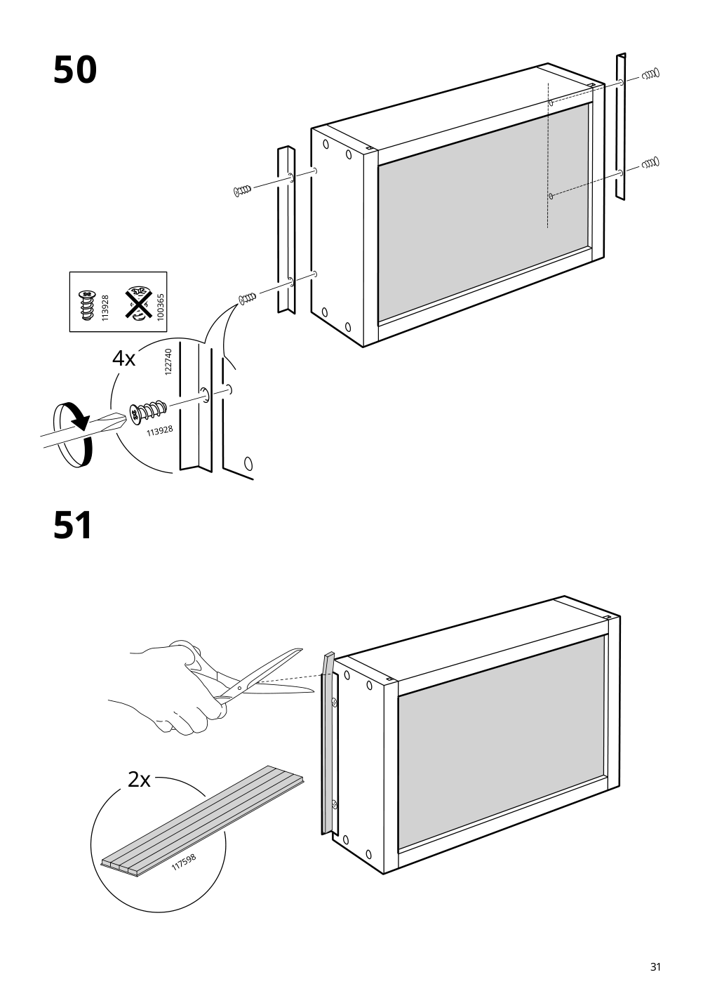 Assembly instructions for IKEA Hemnes desk white stain light brown | Page 31 - IKEA HEMNES desk 205.350.44