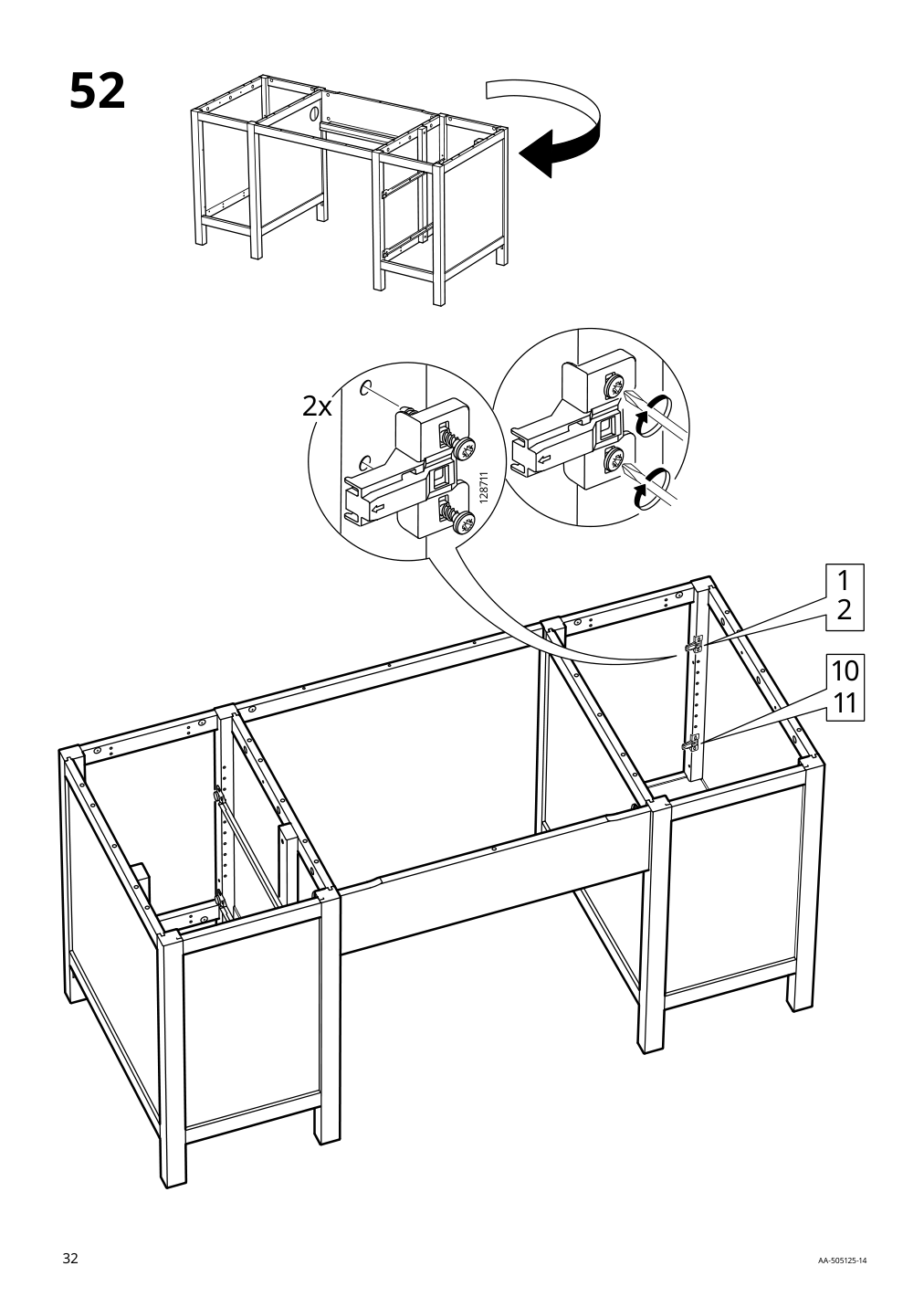 Assembly instructions for IKEA Hemnes desk white stain light brown | Page 32 - IKEA HEMNES desk 205.350.44