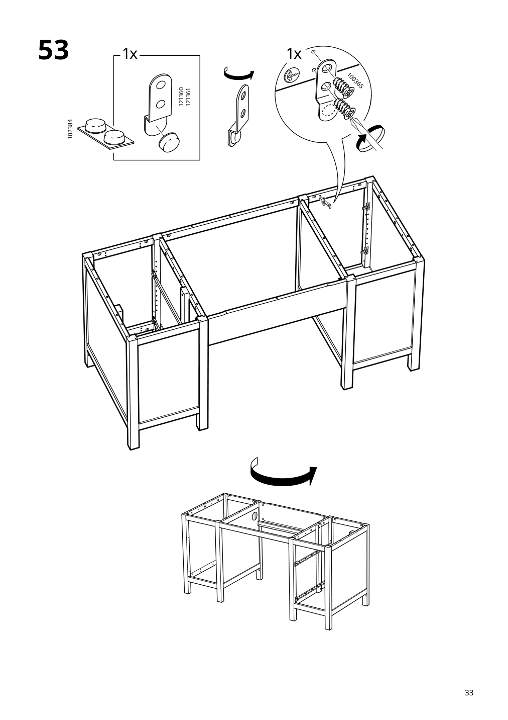 Assembly instructions for IKEA Hemnes desk white stain light brown | Page 33 - IKEA HEMNES desk 205.350.44