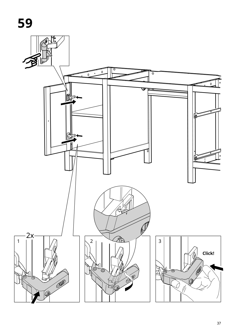 Assembly instructions for IKEA Hemnes desk white stain light brown | Page 37 - IKEA HEMNES desk 205.350.44