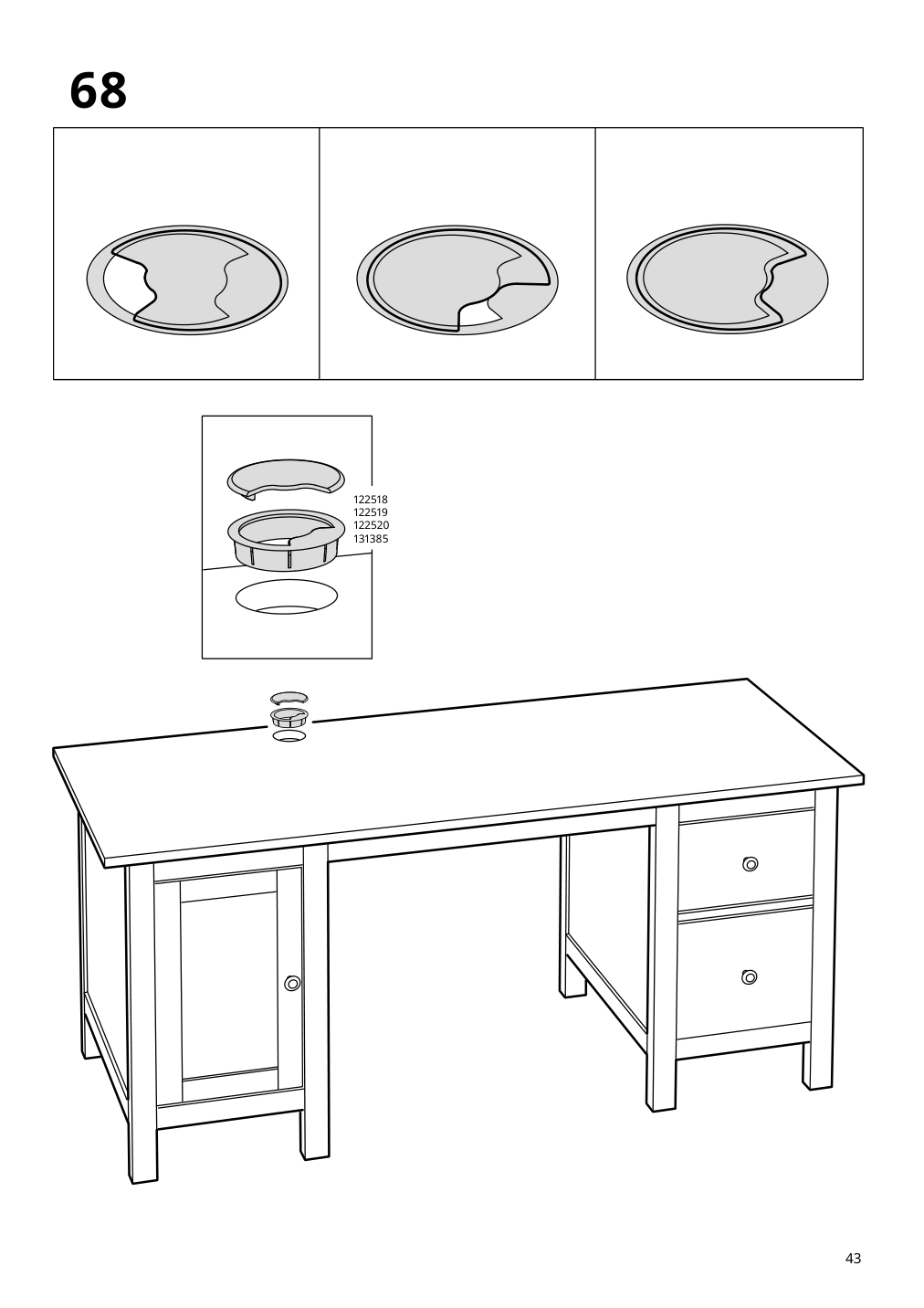 Assembly instructions for IKEA Hemnes desk white stain light brown | Page 43 - IKEA HEMNES desk 205.350.44