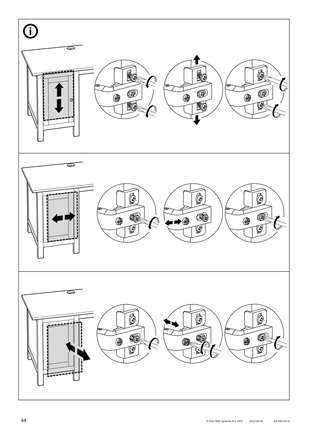 Assembly instructions for IKEA Hemnes desk white stain light brown | Page 44 - IKEA HEMNES desk 205.350.44