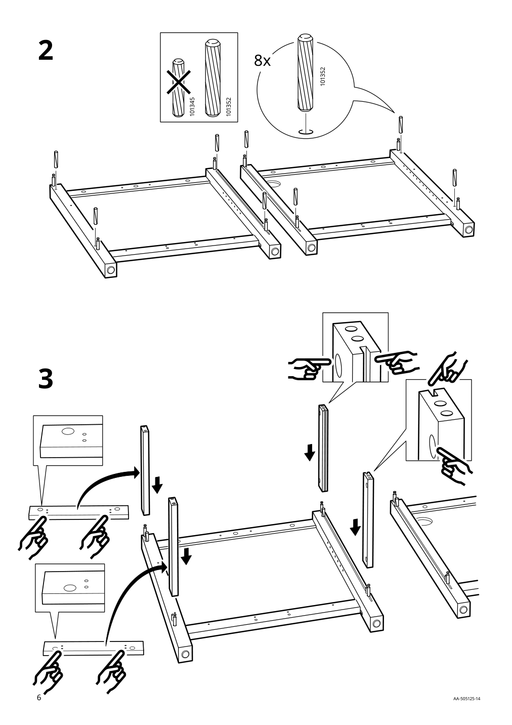 Assembly instructions for IKEA Hemnes desk white stain light brown | Page 6 - IKEA HEMNES desk 205.350.44