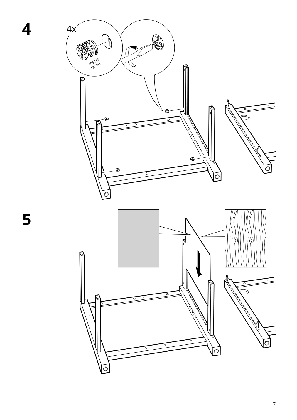 Assembly instructions for IKEA Hemnes desk white stain light brown | Page 7 - IKEA HEMNES desk 205.350.44