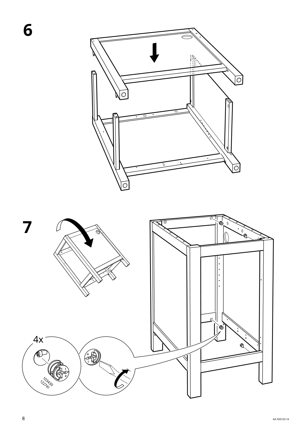 Assembly instructions for IKEA Hemnes desk white stain light brown | Page 8 - IKEA HEMNES desk 205.350.44