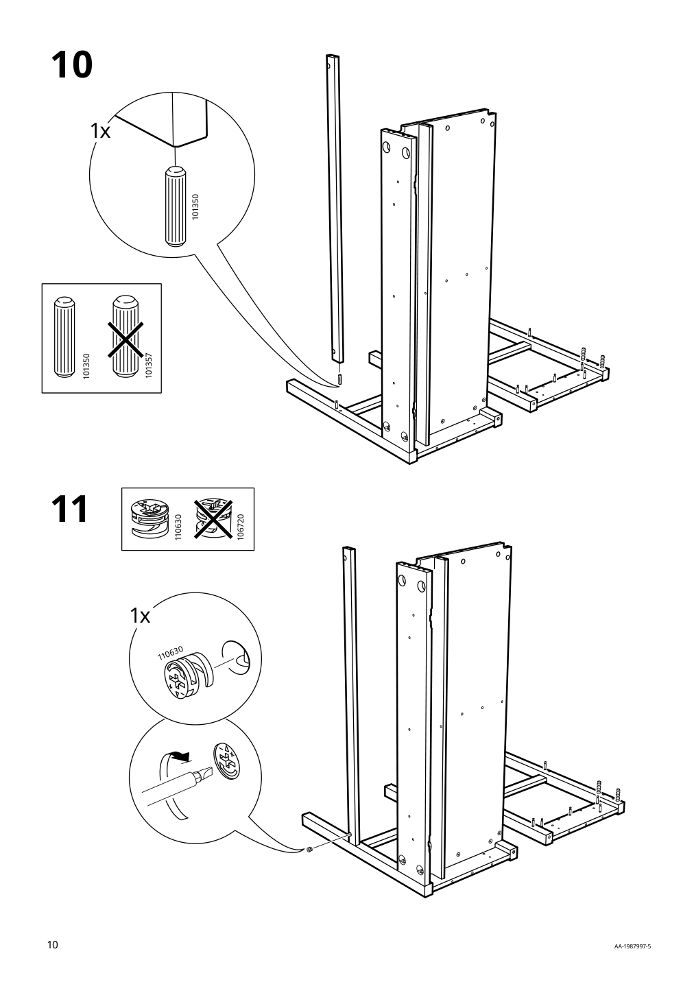 Assembly instructions for IKEA Hemnes desk with 2 drawers black brown light brown | Page 10 - IKEA HEMNES desk with 2 drawers 505.349.53