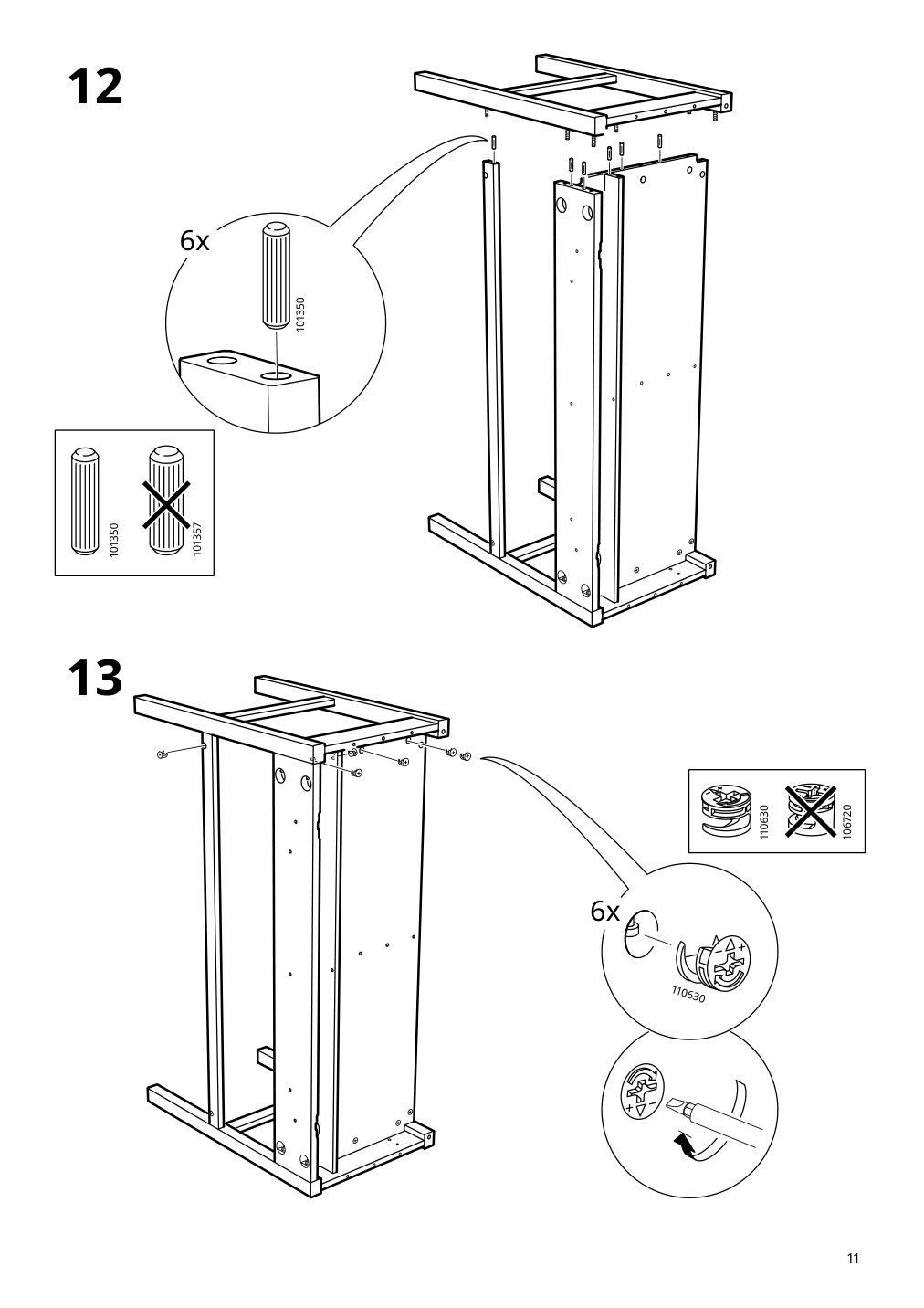 Assembly instructions for IKEA Hemnes desk with 2 drawers black brown light brown | Page 11 - IKEA HEMNES desk with 2 drawers 505.349.53