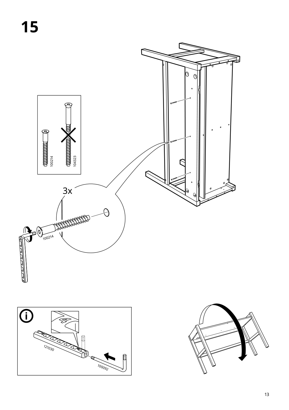 Assembly instructions for IKEA Hemnes desk with 2 drawers white stain light brown | Page 13 - IKEA HEMNES desk with 2 drawers 305.349.54