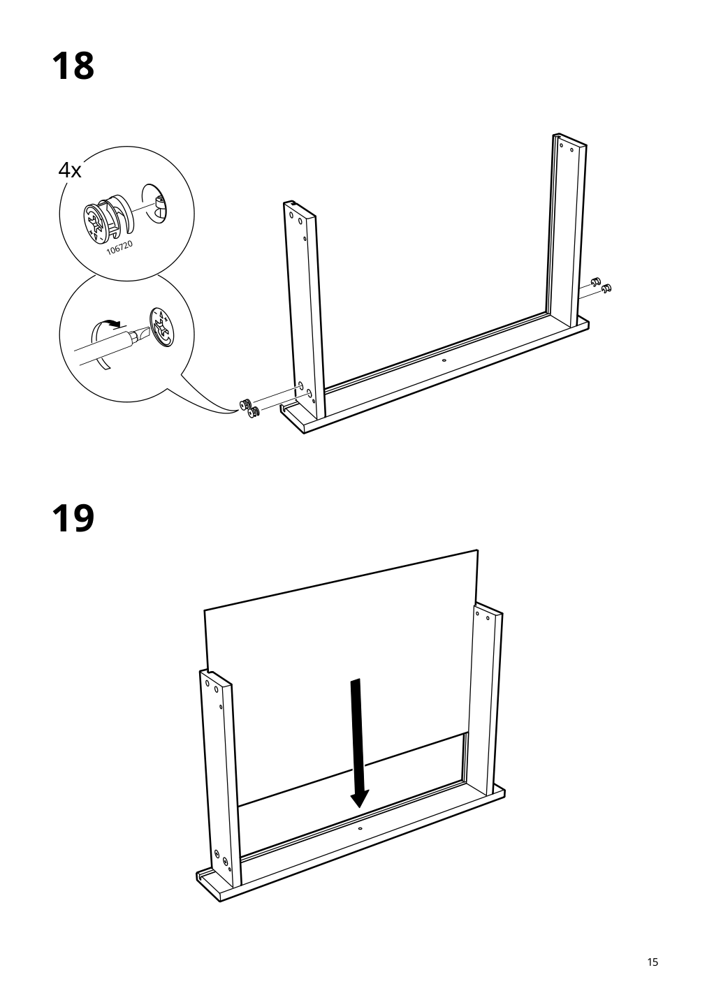 Assembly instructions for IKEA Hemnes desk with 2 drawers black brown light brown | Page 15 - IKEA HEMNES desk with 2 drawers 505.349.53