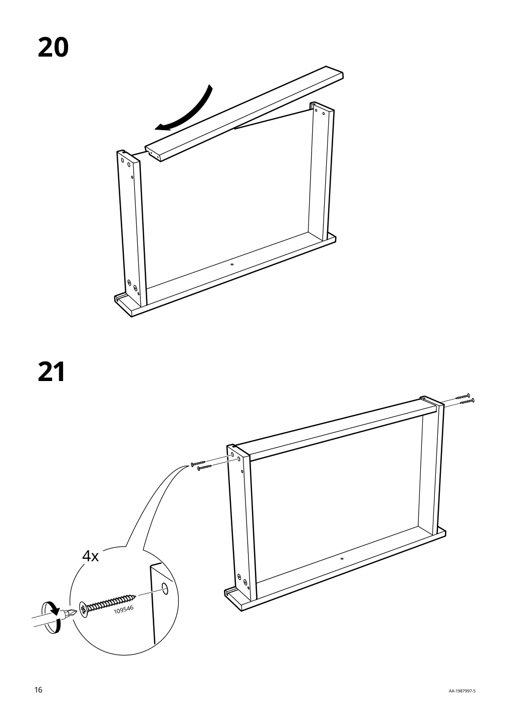 Assembly instructions for IKEA Hemnes desk with 2 drawers black brown light brown | Page 16 - IKEA HEMNES desk with 2 drawers 505.349.53