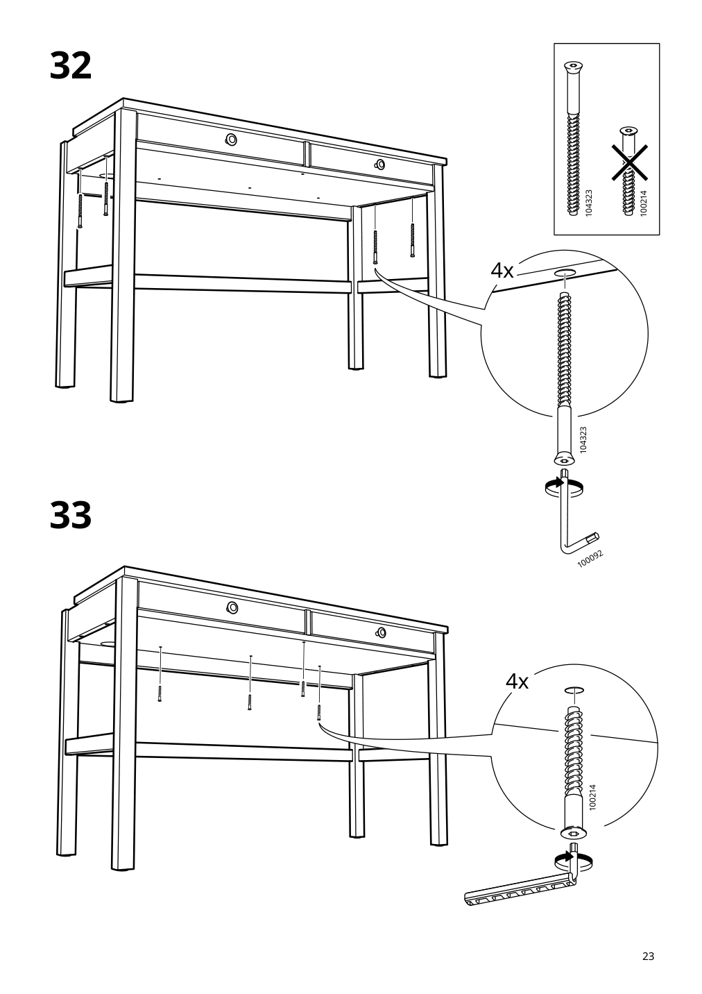 Assembly instructions for IKEA Hemnes desk with 2 drawers black brown light brown | Page 23 - IKEA HEMNES desk with 2 drawers 505.349.53