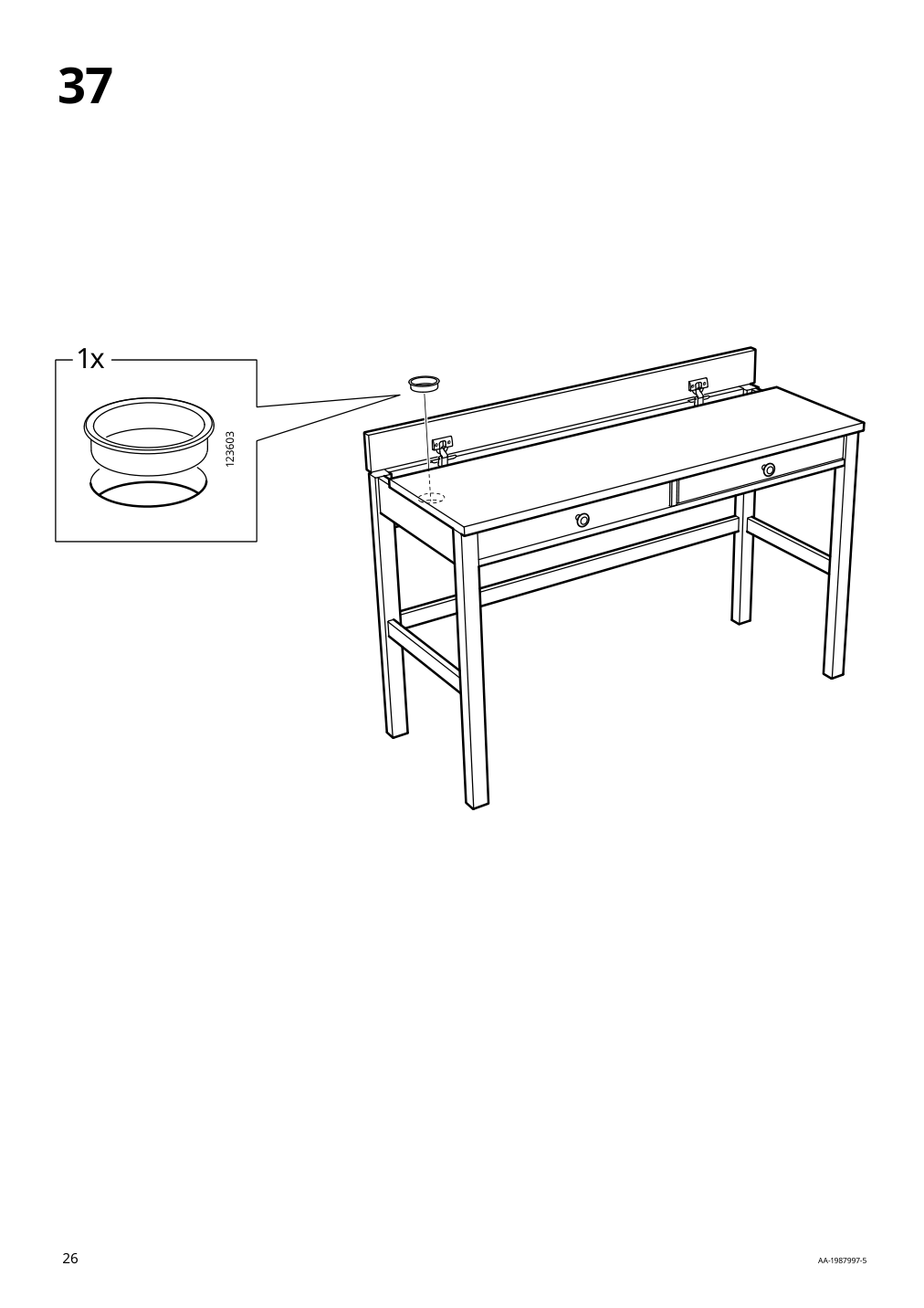 Assembly instructions for IKEA Hemnes desk with 2 drawers black brown light brown | Page 26 - IKEA HEMNES desk with 2 drawers 505.349.53