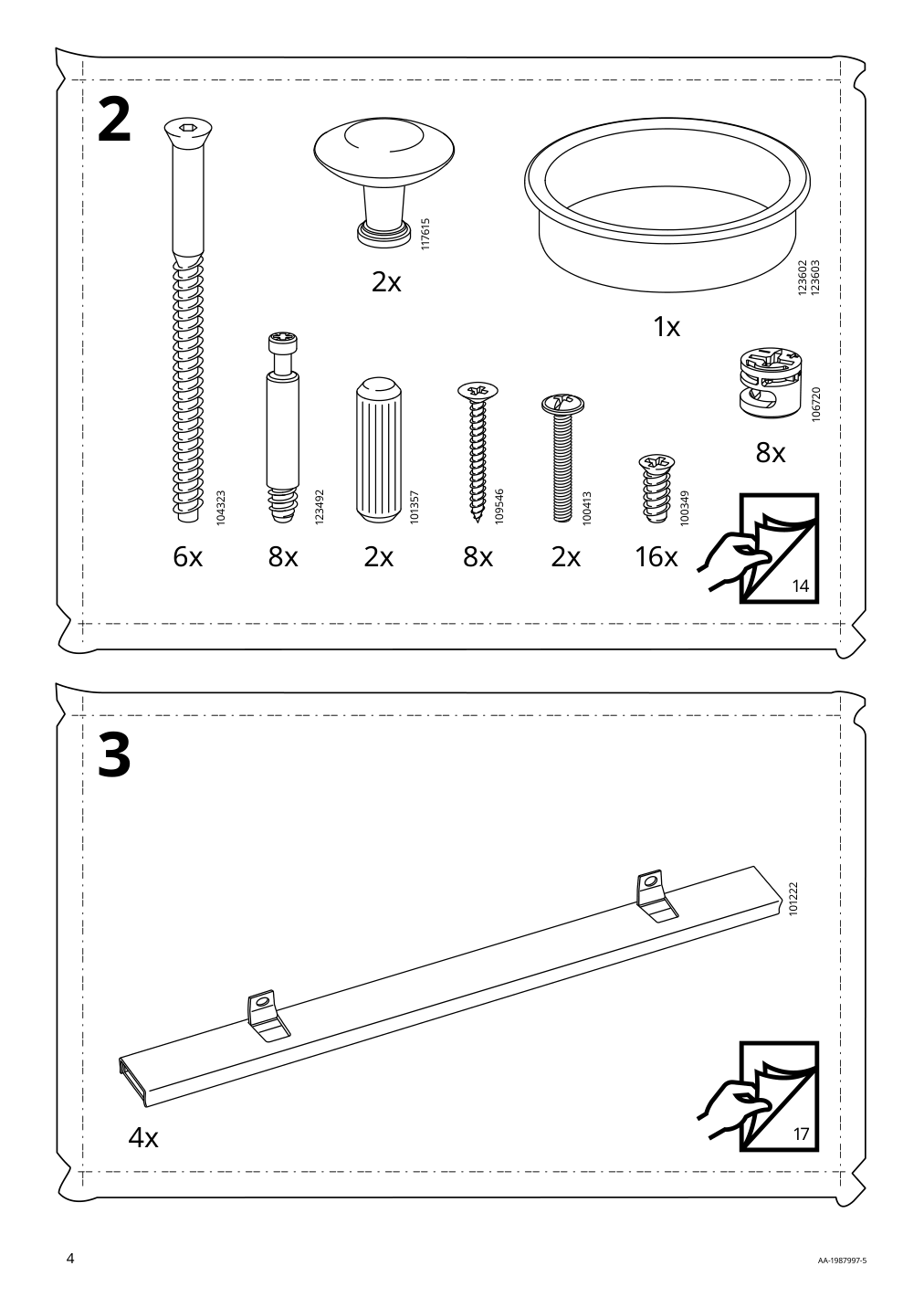 Assembly instructions for IKEA Hemnes desk with 2 drawers black brown light brown | Page 4 - IKEA HEMNES desk with 2 drawers 505.349.53