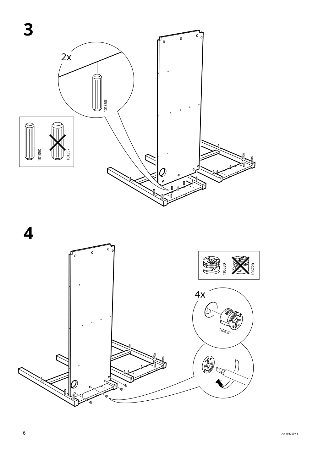 Assembly instructions for IKEA Hemnes desk with 2 drawers black brown light brown | Page 6 - IKEA HEMNES desk with 2 drawers 505.349.53