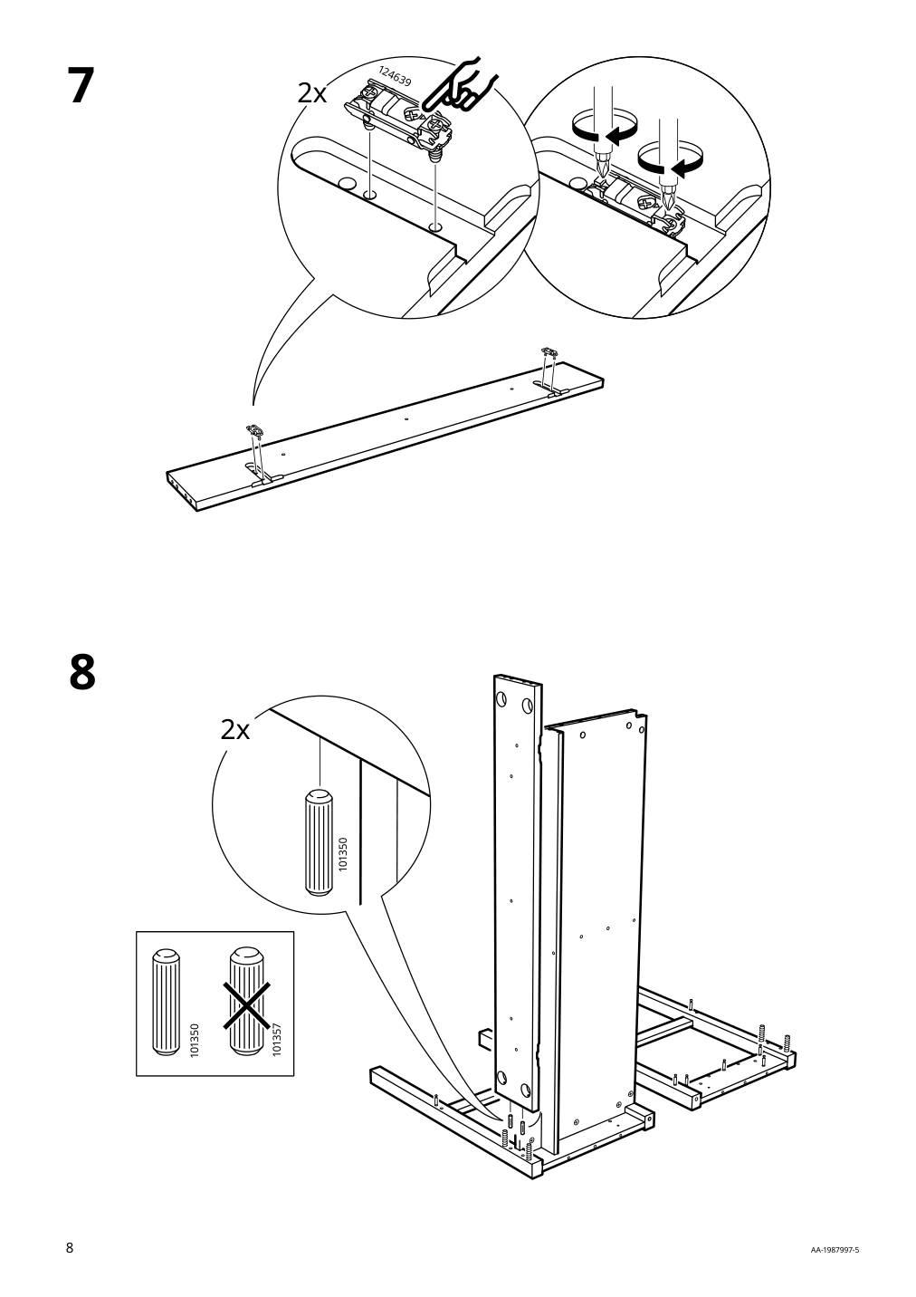 Assembly instructions for IKEA Hemnes desk with 2 drawers white stain light brown | Page 8 - IKEA HEMNES desk with 2 drawers 305.349.54