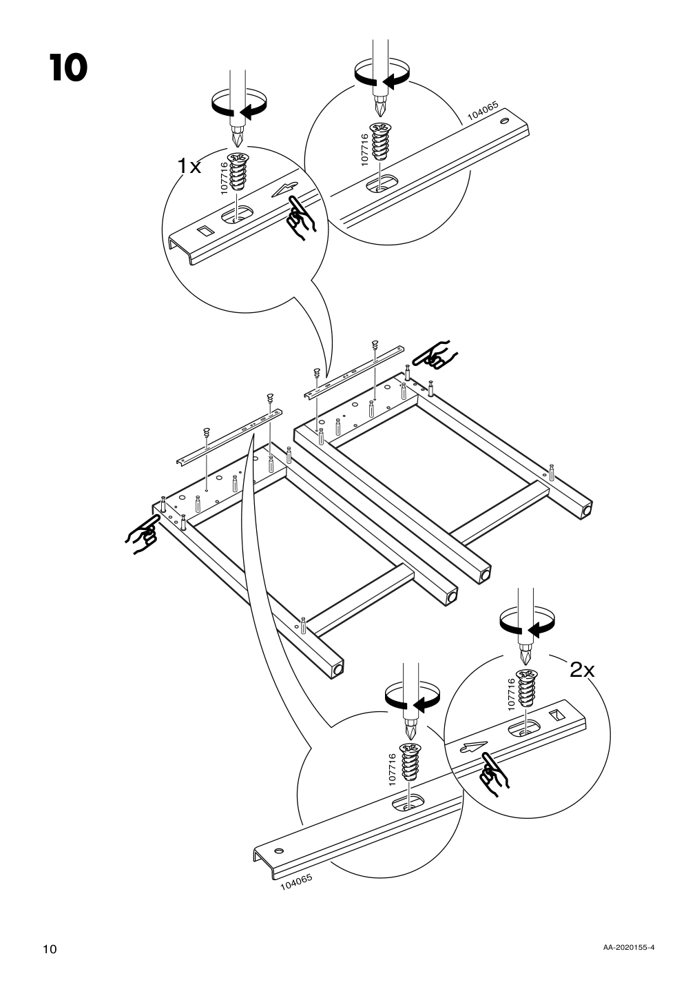 Assembly instructions for IKEA Hemnes dressing table with mirror black brown | Page 10 - IKEA HEMNES dressing table with mirror 603.849.67