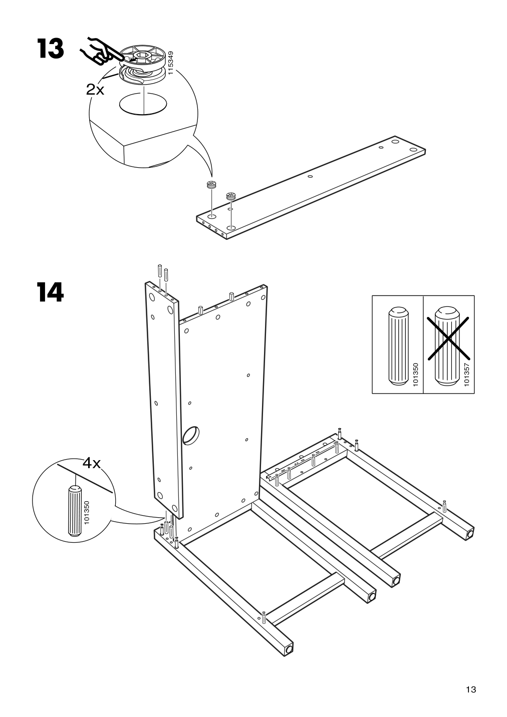 Assembly instructions for IKEA Hemnes dressing table with mirror black brown | Page 13 - IKEA HEMNES dressing table with mirror 603.849.67