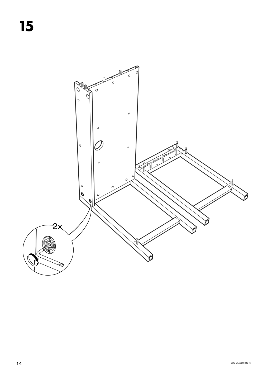 Assembly instructions for IKEA Hemnes dressing table with mirror black brown | Page 14 - IKEA HEMNES dressing table with mirror 603.849.67