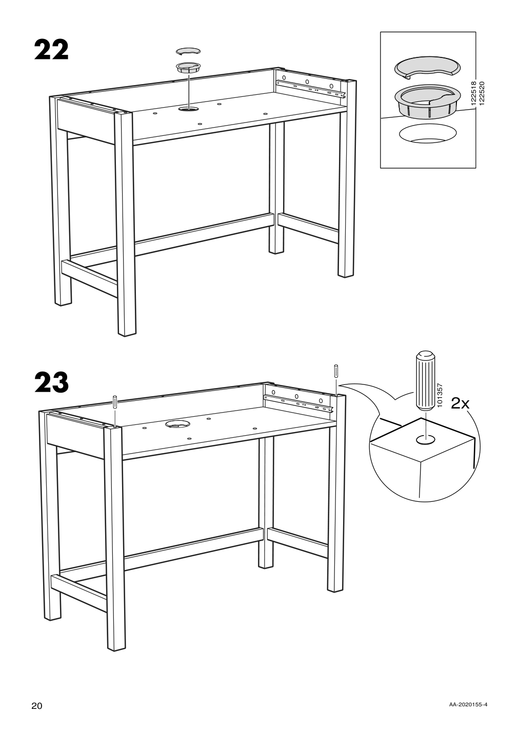 Assembly instructions for IKEA Hemnes dressing table with mirror black brown | Page 20 - IKEA HEMNES dressing table with mirror 603.849.67