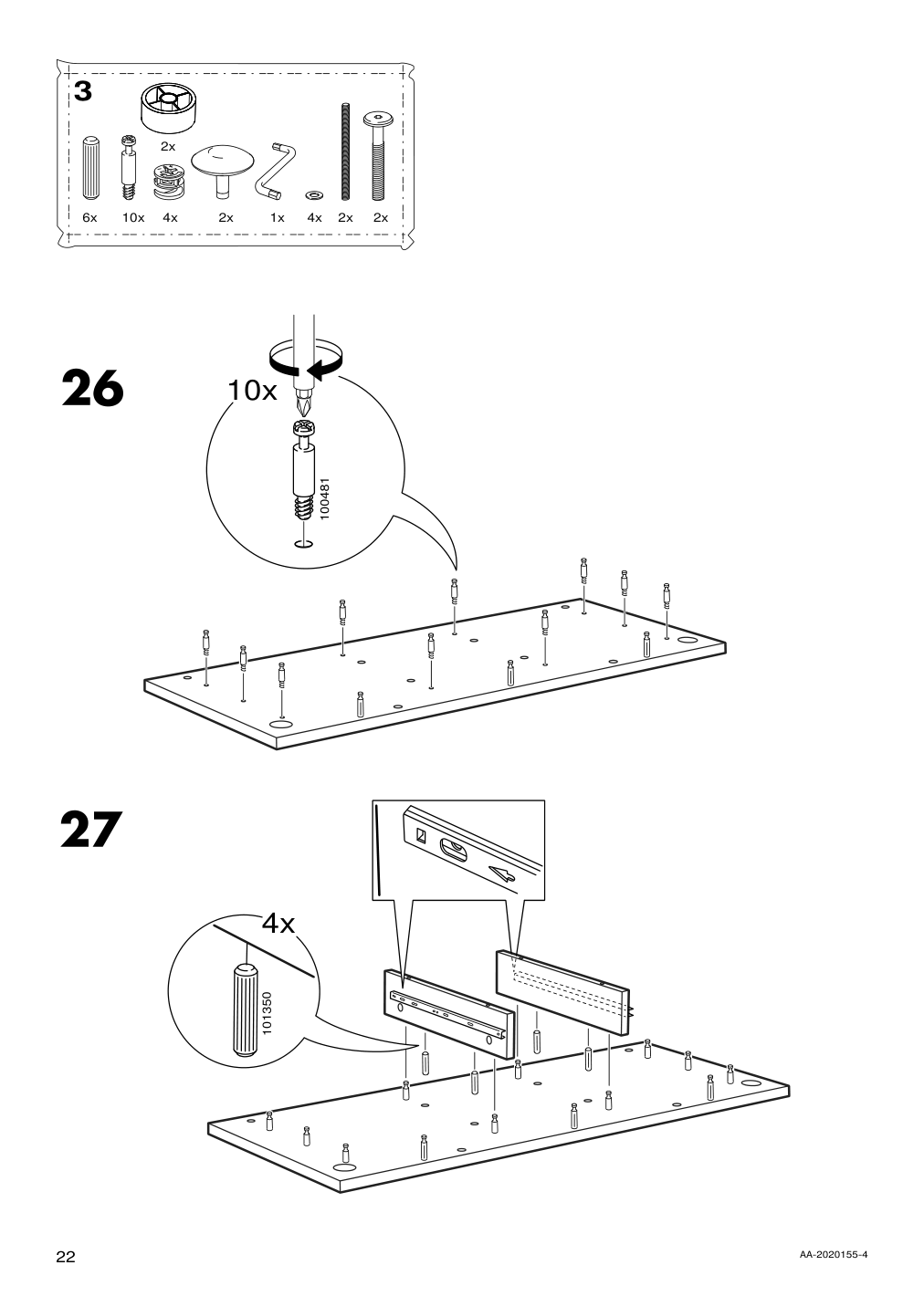 Assembly instructions for IKEA Hemnes dressing table with mirror black brown | Page 22 - IKEA HEMNES dressing table with mirror 603.849.67