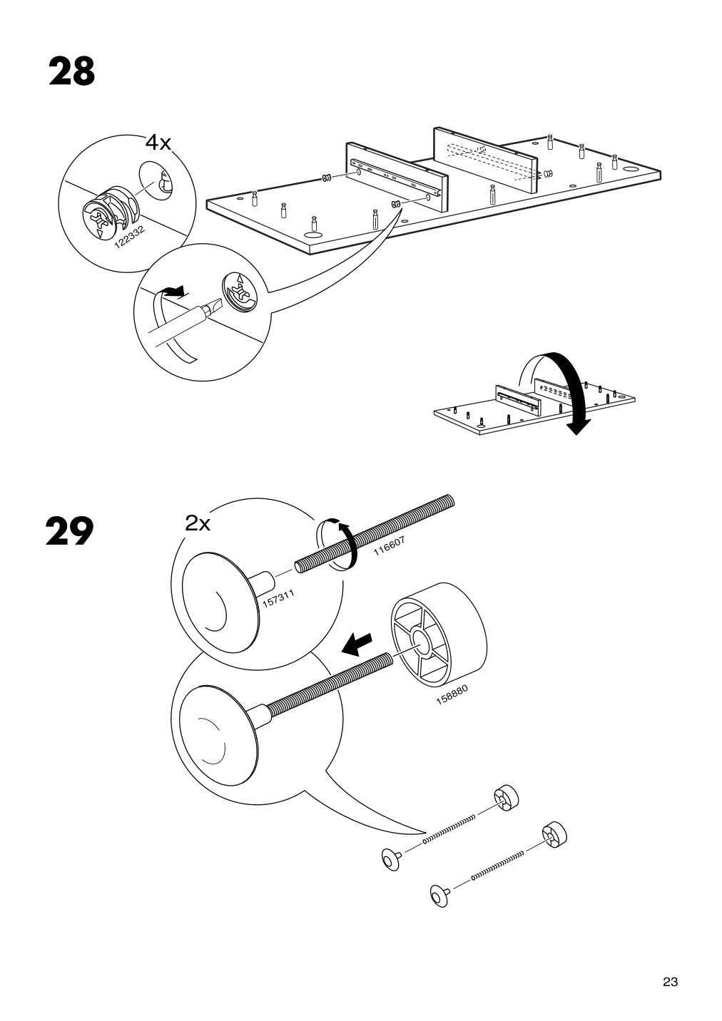 Assembly instructions for IKEA Hemnes dressing table with mirror black brown | Page 23 - IKEA HEMNES dressing table with mirror 603.849.67