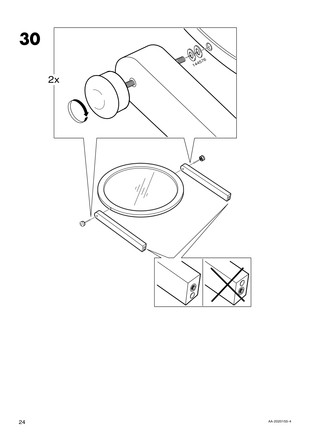 Assembly instructions for IKEA Hemnes dressing table with mirror black brown | Page 24 - IKEA HEMNES dressing table with mirror 603.849.67