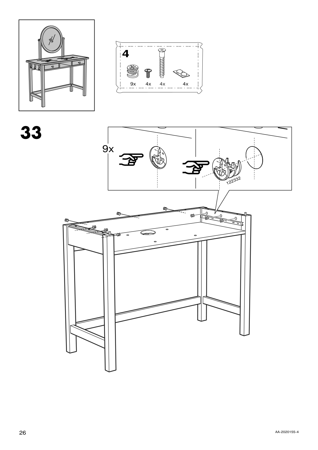 Assembly instructions for IKEA Hemnes dressing table with mirror black brown | Page 26 - IKEA HEMNES dressing table with mirror 603.849.67