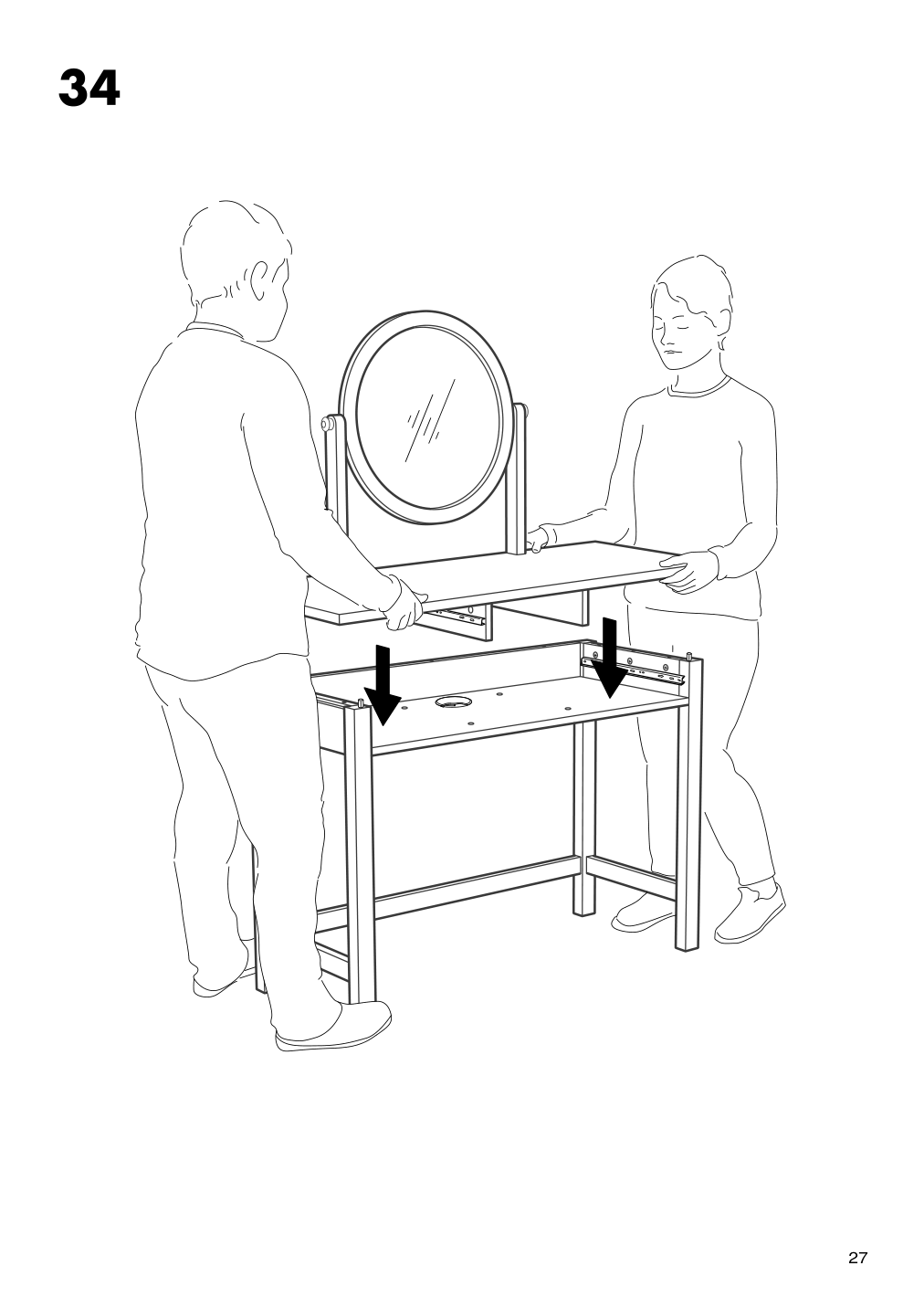 Assembly instructions for IKEA Hemnes dressing table with mirror black brown | Page 27 - IKEA HEMNES dressing table with mirror 603.849.67