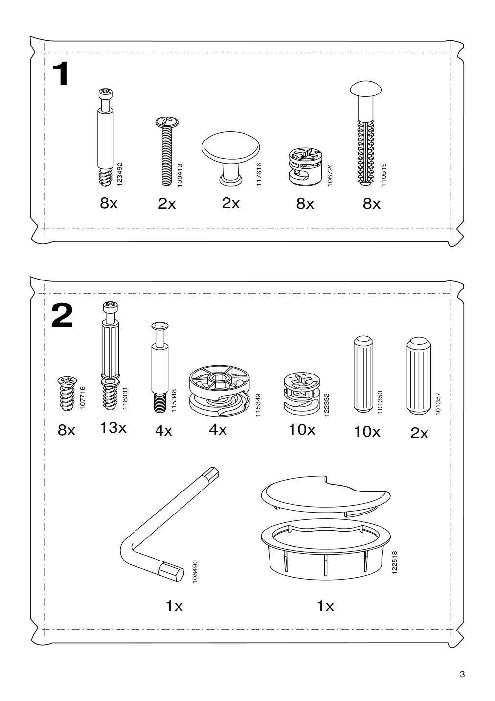 Assembly instructions for IKEA Hemnes dressing table with mirror black brown | Page 3 - IKEA HEMNES dressing table with mirror 603.849.67