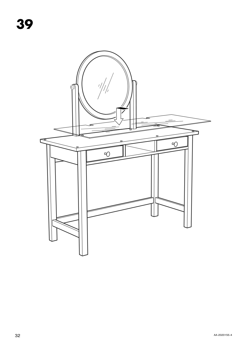 Assembly instructions for IKEA Hemnes dressing table with mirror black brown | Page 32 - IKEA HEMNES dressing table with mirror 603.849.67