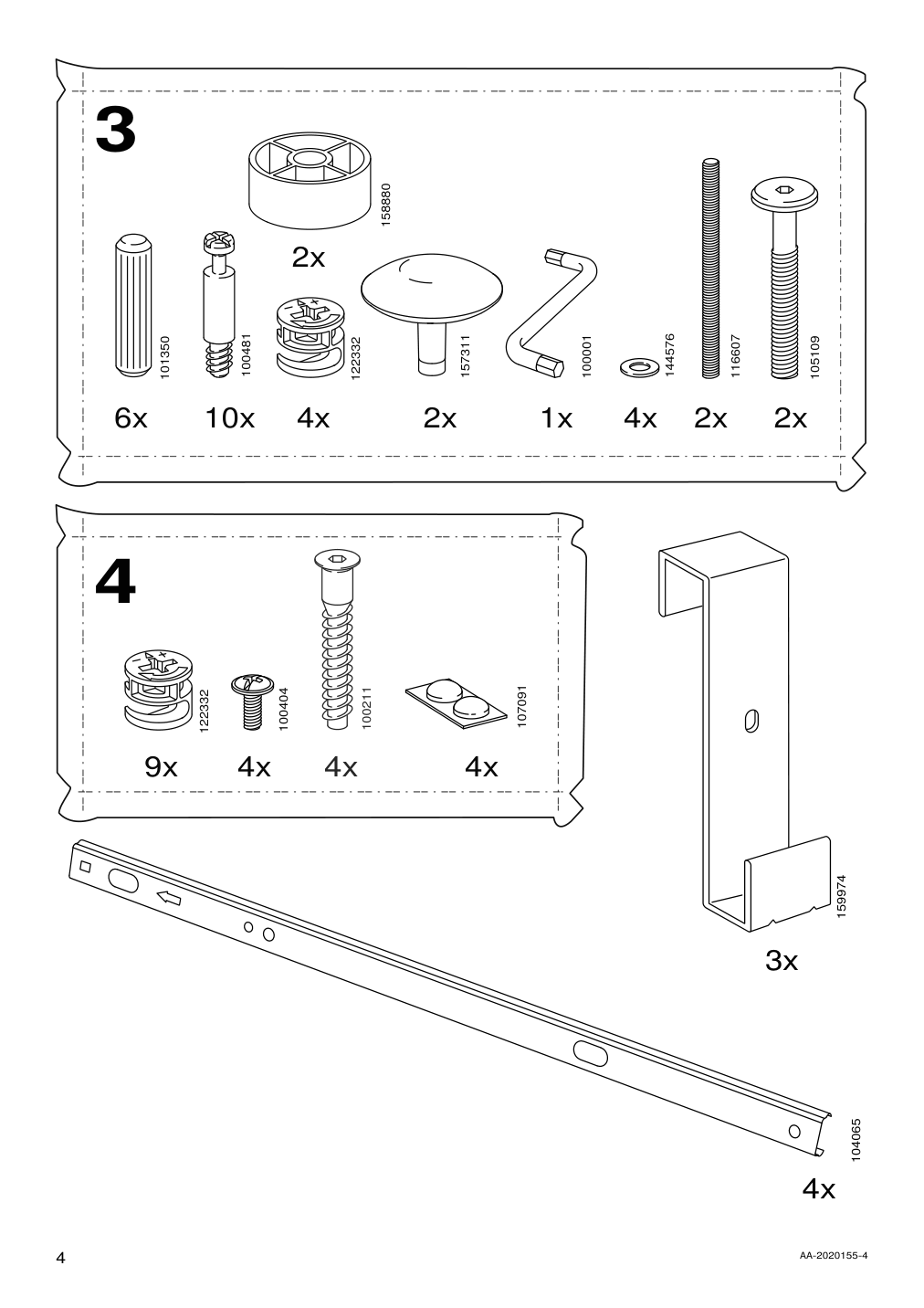 Assembly instructions for IKEA Hemnes dressing table with mirror black brown | Page 4 - IKEA HEMNES dressing table with mirror 603.849.67