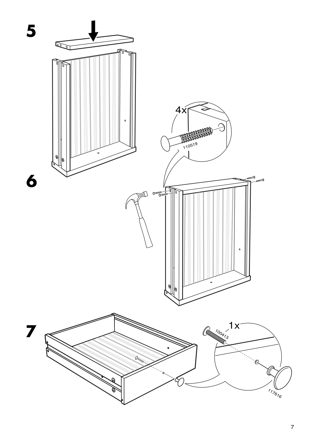 Assembly instructions for IKEA Hemnes dressing table with mirror black brown | Page 7 - IKEA HEMNES dressing table with mirror 603.849.67